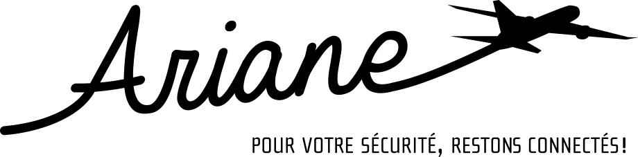 logo Ariane avec avion : pour votre sécurité, restons connectés !